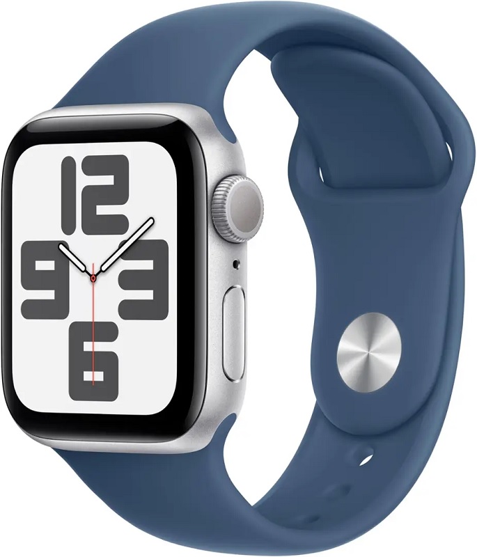 Apple Watch SE 2nd Generation MXED3LL/A 40mm GPS (2024) - Silver Aluminium/Denim Sport Band